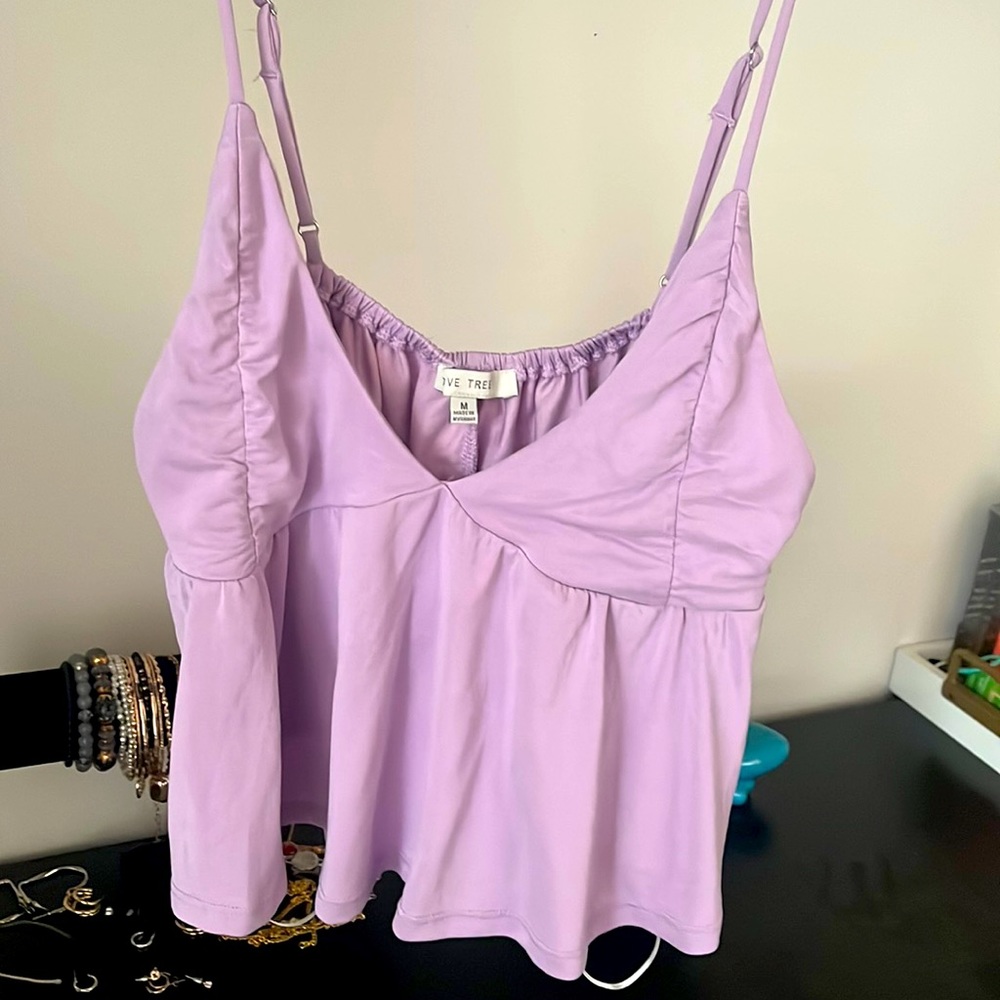 Women’s Babydoll Cami Top in Lilac Purple, M